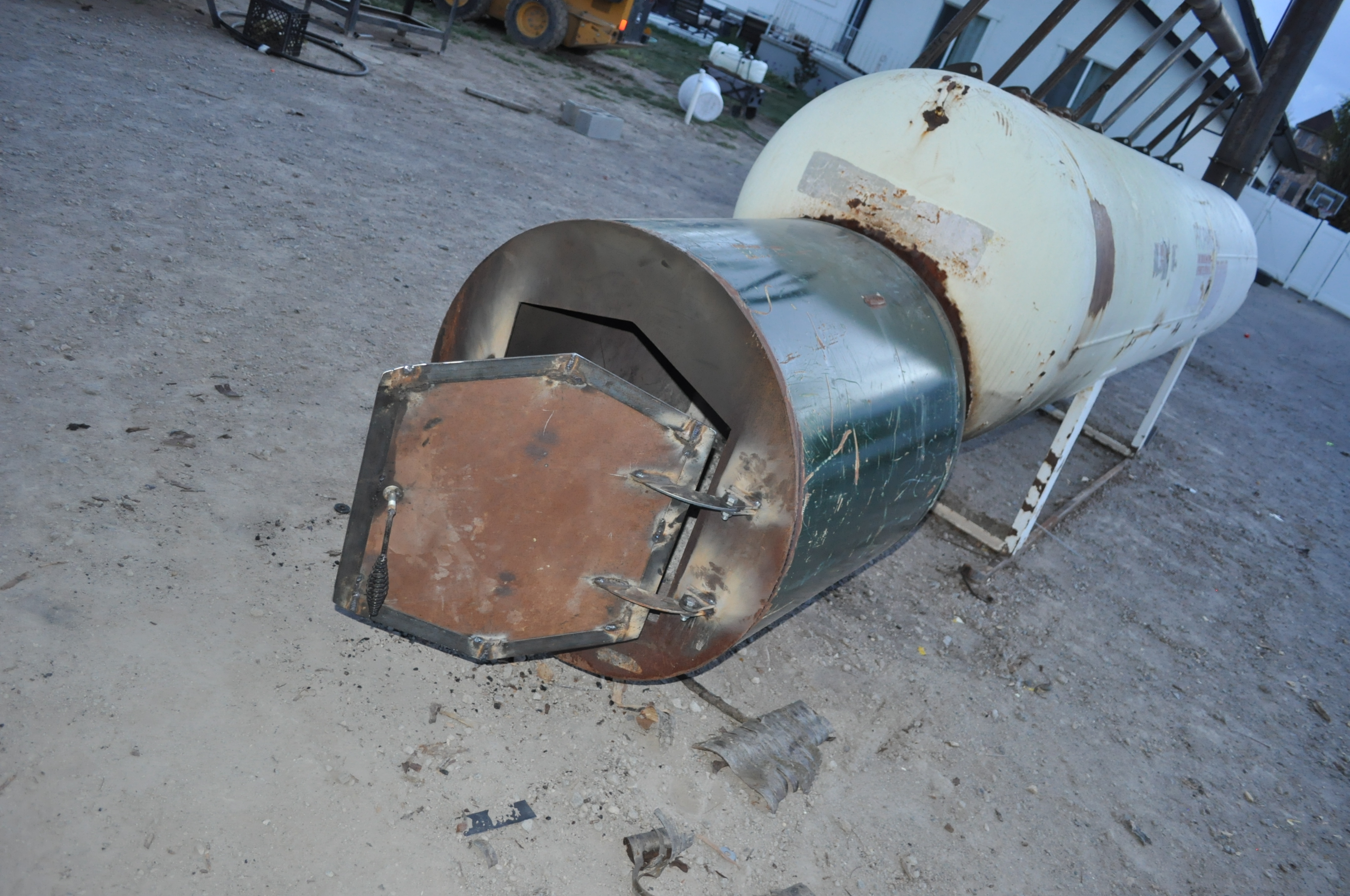 Starting material: the repurposed propane tanks.
